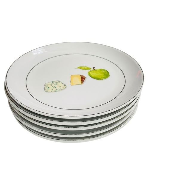 Crate & Barrel appetizer plates by Nancy Green Fruit Fromage sold as set of 5 - Picture 6 of 9